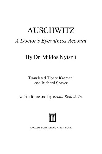 Miklós Nyiszli: Auschwitz (1981, Fawcett)
