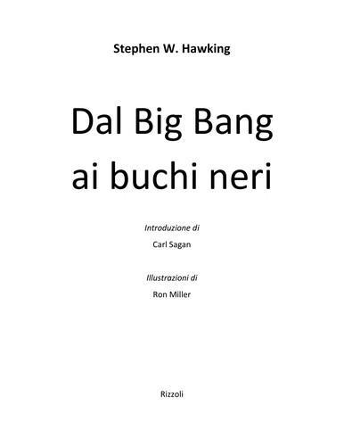Stephen Hawking: Dal Big Bang ai buchi neri (Italian language, 1988, Rizzoli Libri)