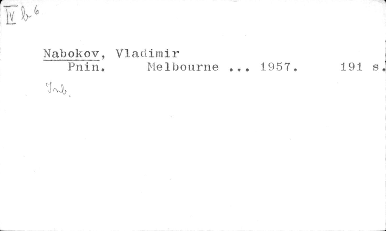 Vladimir Nabokov: Pnin. (Hardcover, 1957)