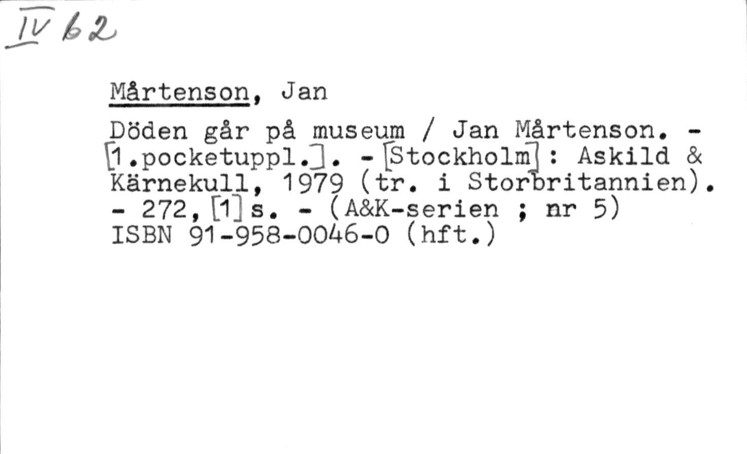 Döden går på museum (Hardcover, 1979)