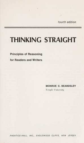 Monroe C. Beardsley: Thinking straight (1975, Prentice-Hall)