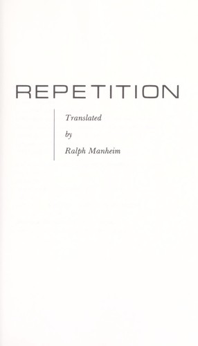 Peter Handke: Repetition (1988, Farrar, Straus & Giroux)