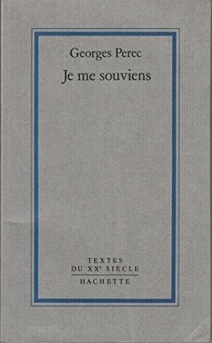Georges Perec: Je me souviens (French language, 1986)