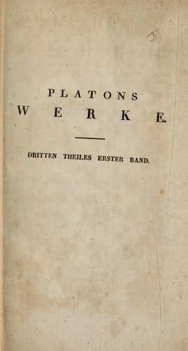Platone: Platons Staat (German language, 1828, Reimer)
