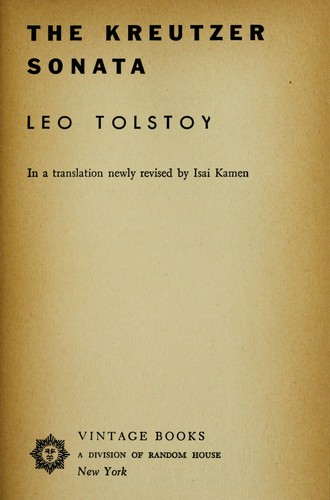 Leo Tolstoy: The Kreutzer sonata (1957, Random House)