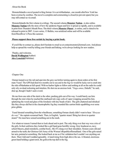 David Wellington: Monster Island (2007, Snowbooks)