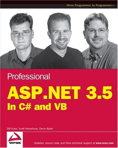 Bill Evjen, Scott Hanselman, Devin Rader: Professional ASP.NET 3.5 (Paperback, 2008, Wrox)