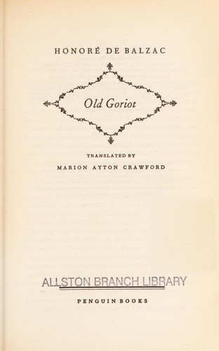 Honoré de Balzac: Old Goriot (2003, Penguin)